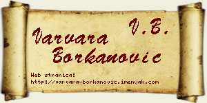 Varvara Borkanović vizit kartica